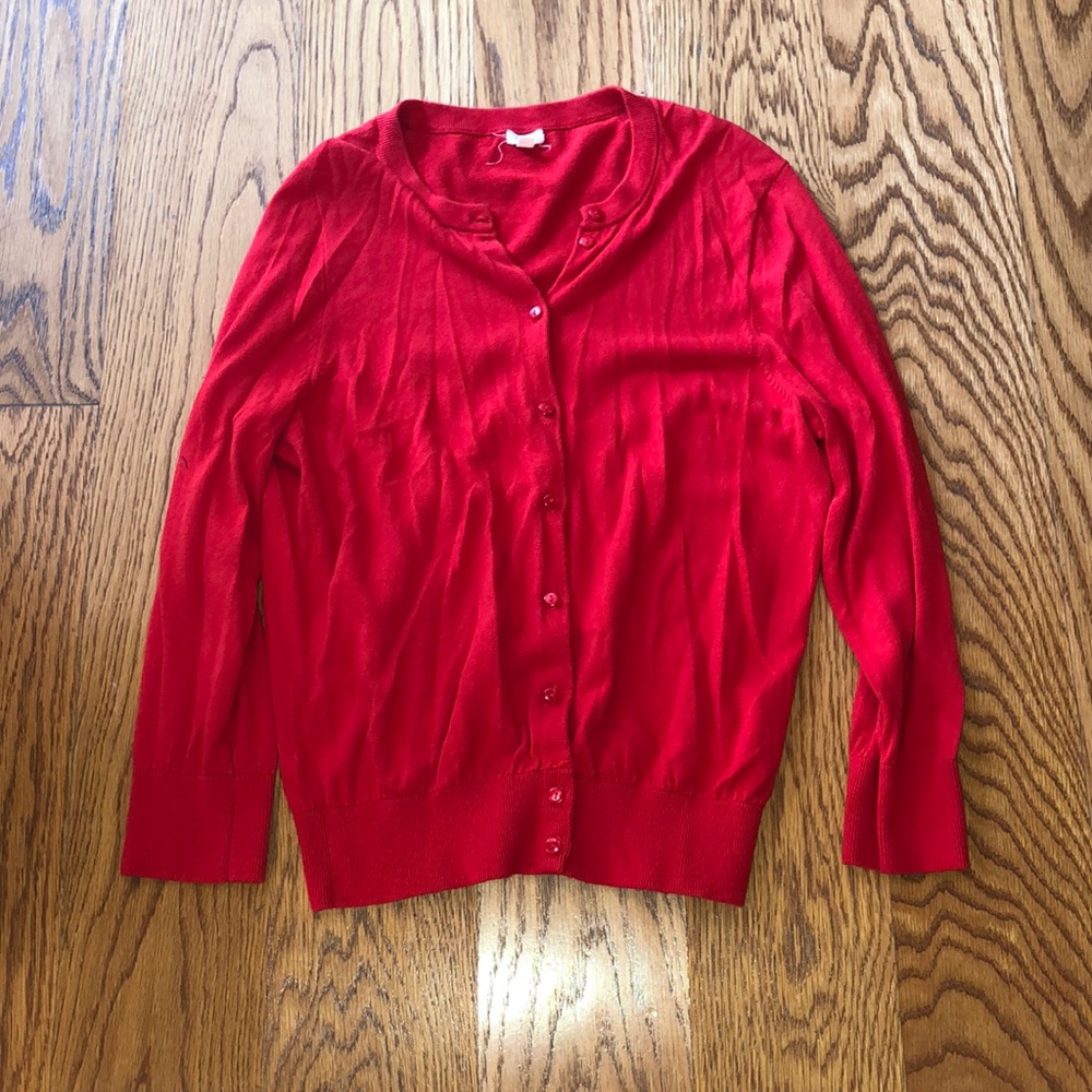 J. Crew Red Cardigan - small